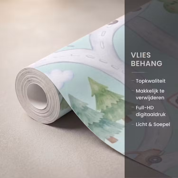 Behang - Auto - Weg - Patroon — 3