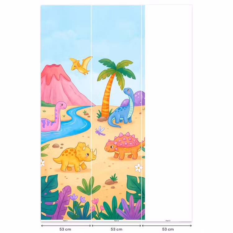 Behang - Dinosaurus - Jungle - Illustratie — 6