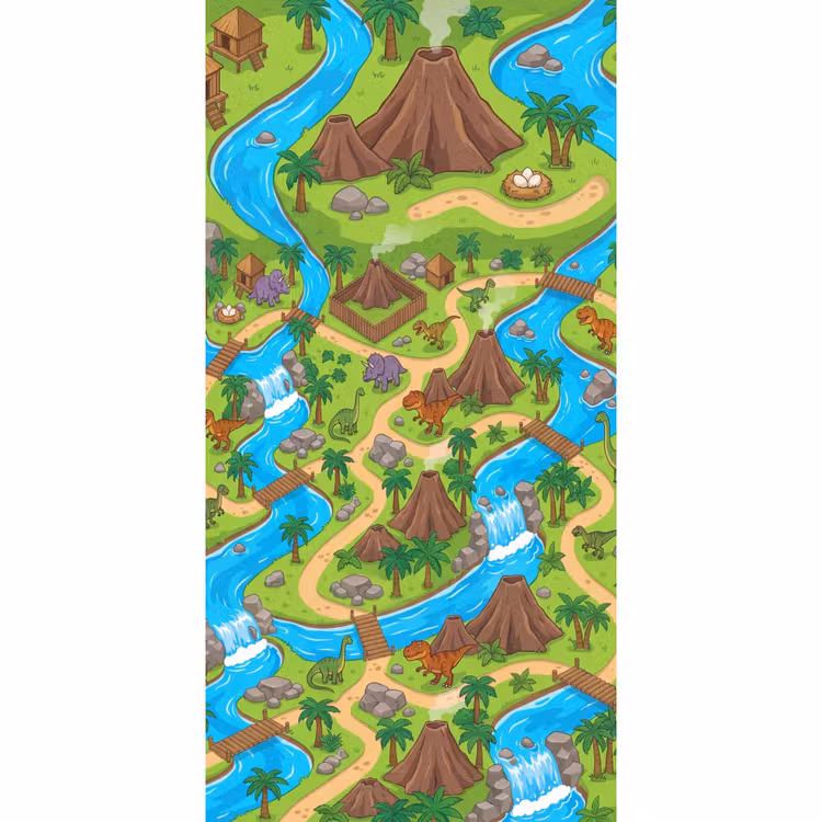 Behang - Dinosaurus - Landschap - Cartoon — 2