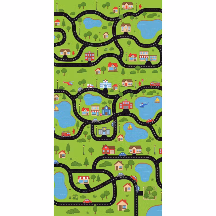 Behang - Dorp - Wegen - Cartoon — 2