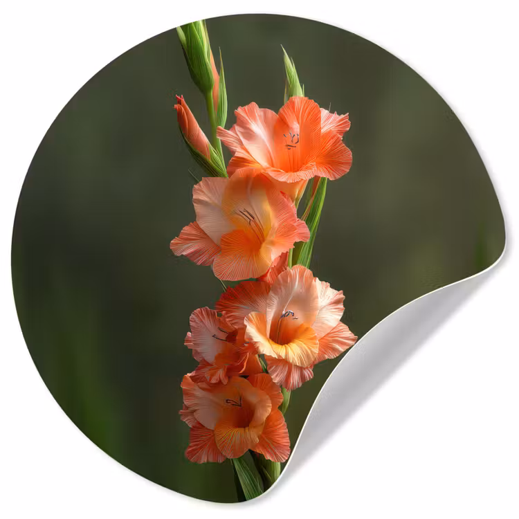 Behangcirkel - Bloem - Gladiolen - Zalmroze — 1