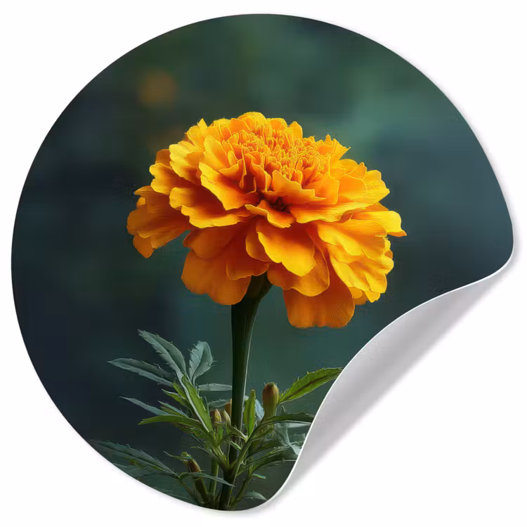 Behangcirkel - Bloemblaadjes - Afrikaan - Oranje - Wazig — 1