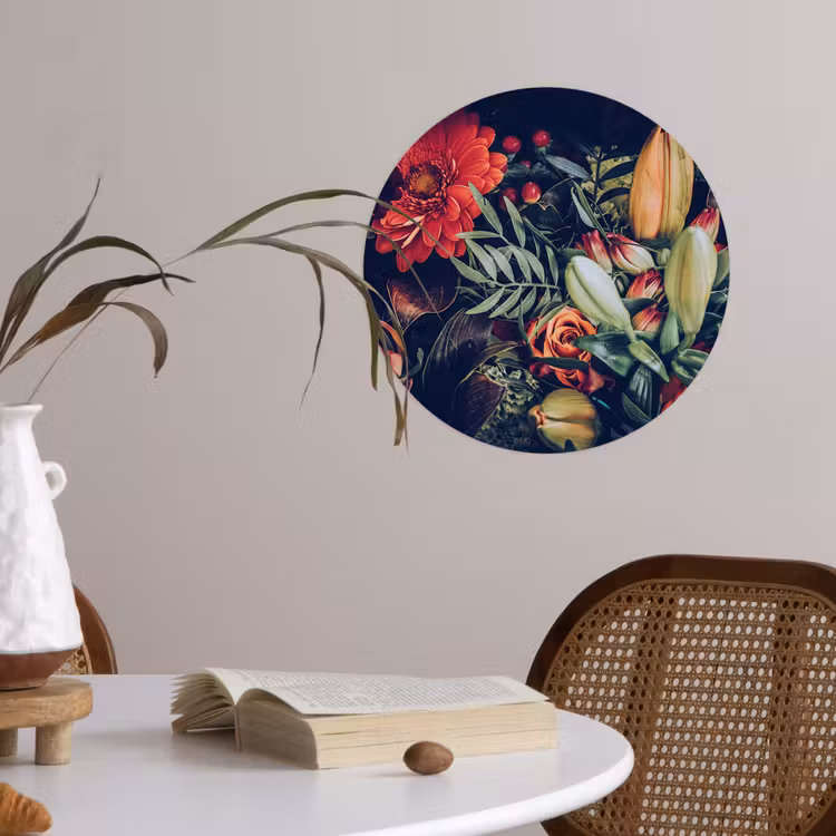 Behangcirkel - Boeket - Stilleven - Bloemen - Planten - Rood — 4