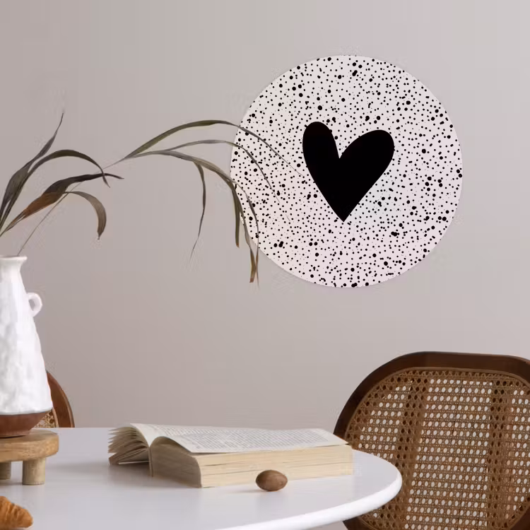 Behangcirkel - Hartje - Stippen - Beige — 4