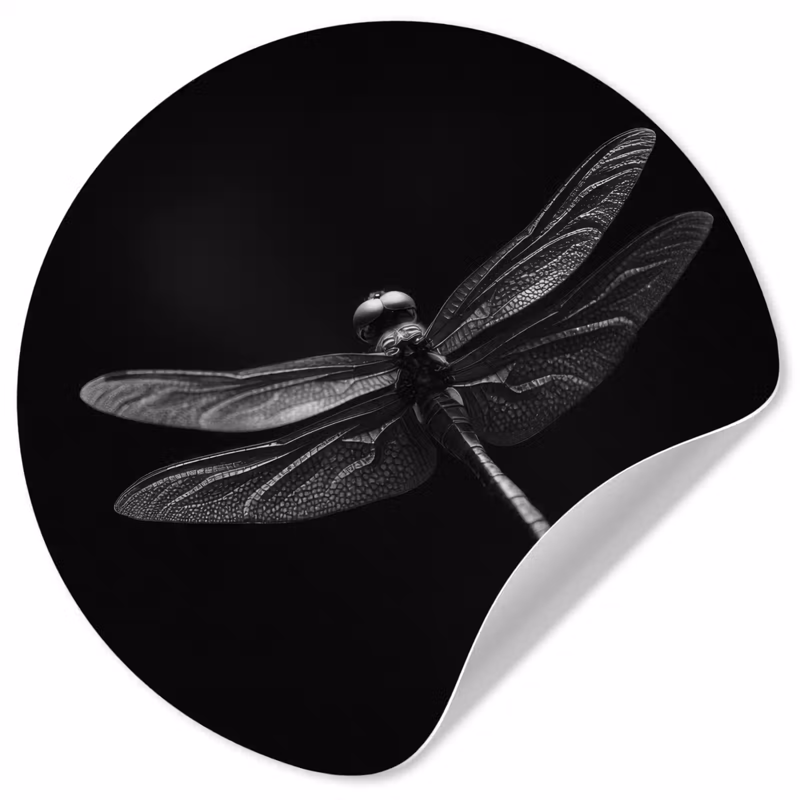Behangcirkel - Libelle - Dieren - Zwart - Insect — 1