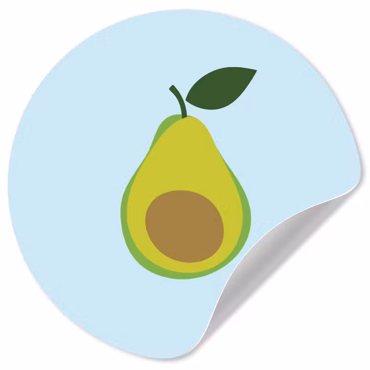 Behangcirkel - Avocado - Illustratie - Groene - Vrucht — 1