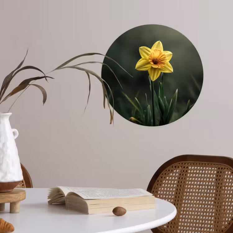 Behangcirkel - Bloem - Narcis - Gras - Geel — 4