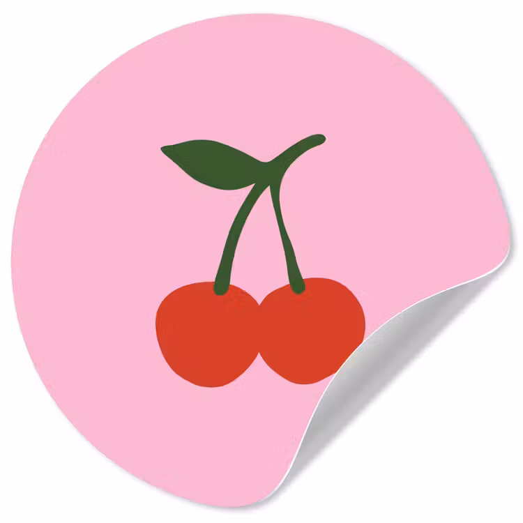Behangcirkel - Kersen - Roze - Illustratie — 1