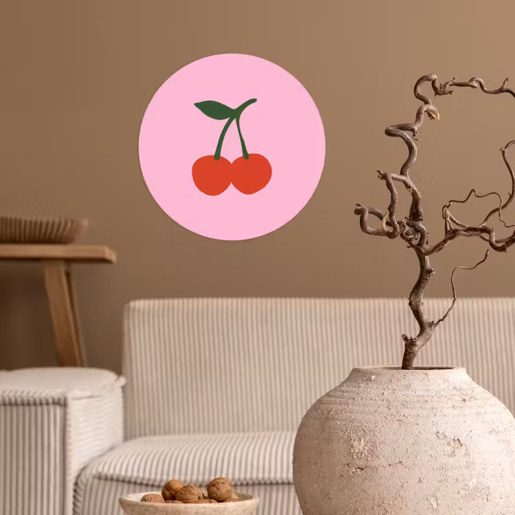Behangcirkel - Kersen - Roze - Illustratie — 2