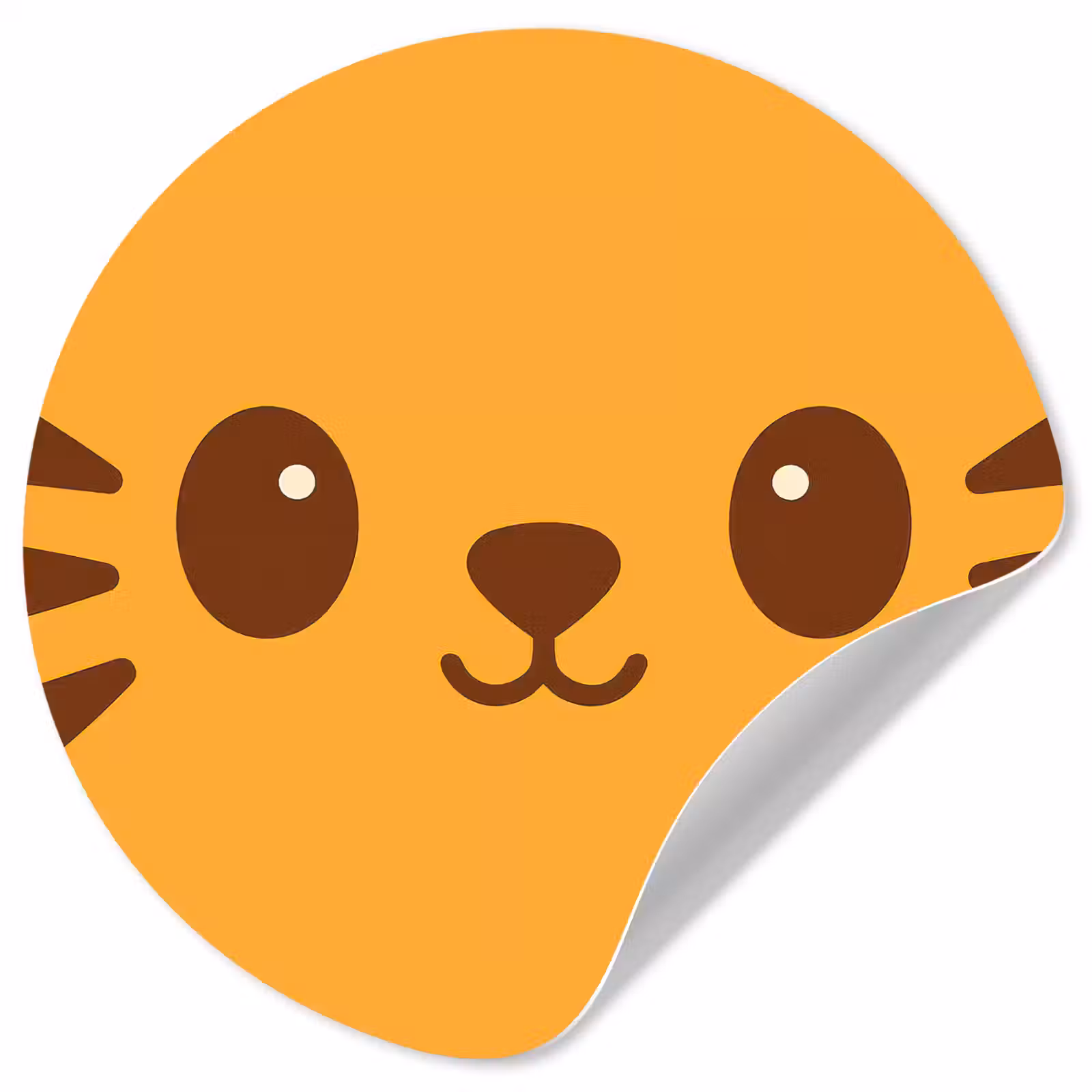 Behangcirkel - Kat - Simplistisch - Oranje - Vrolijk — 1