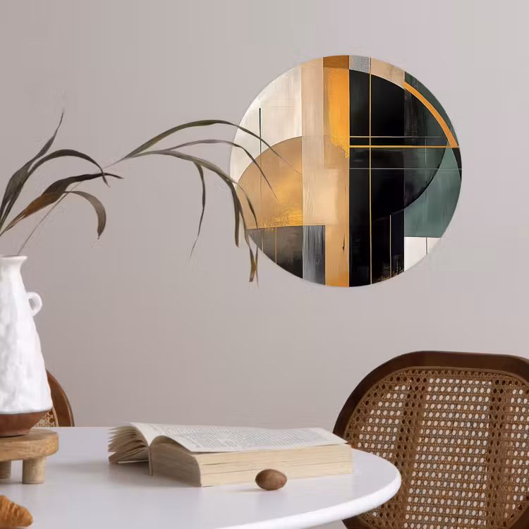 Behangcirkel - Abstract - Goud - Brons - Groen - Vormen - Modern — 4