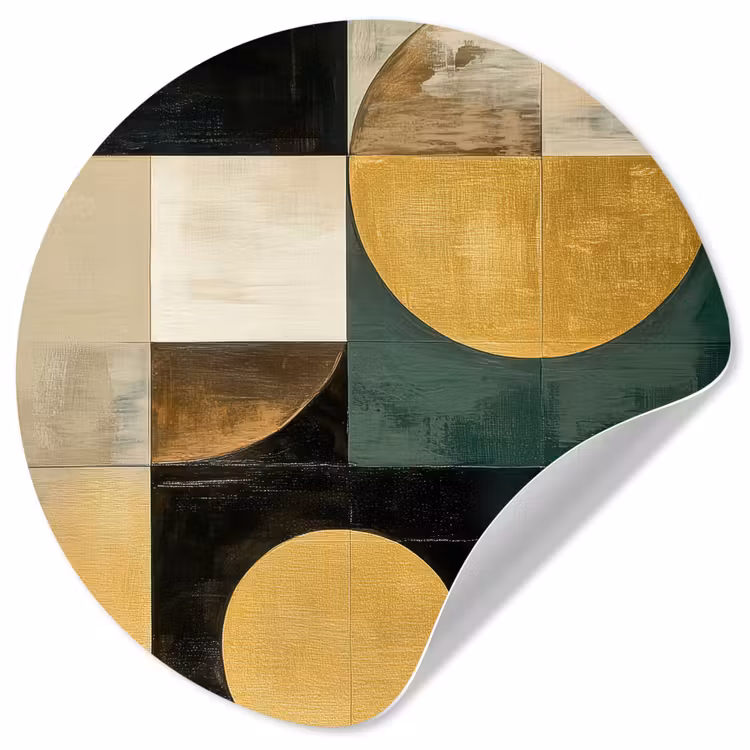 Behangcirkel - Abstract - Goud - Brons - Vormen - Geometrisch — 1
