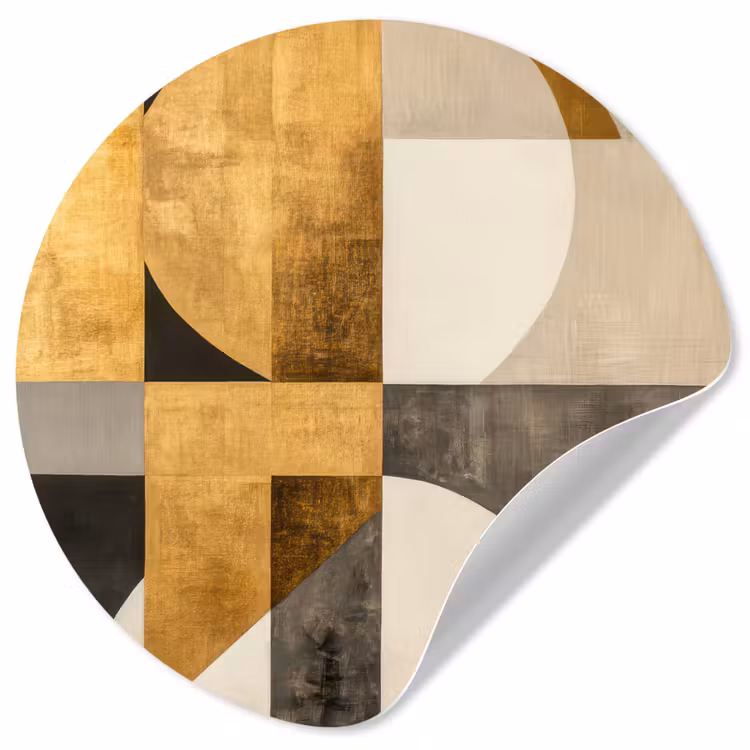 Behangcirkel - Abstract - Goud - Grijs - Vormen - Geometrisch — 1