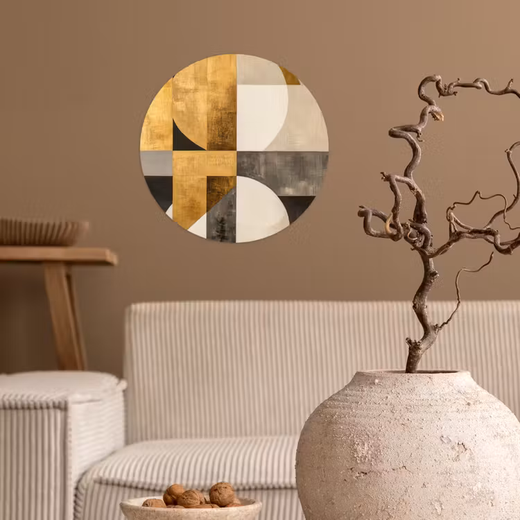 Behangcirkel - Abstract - Goud - Grijs - Vormen - Geometrisch — 2