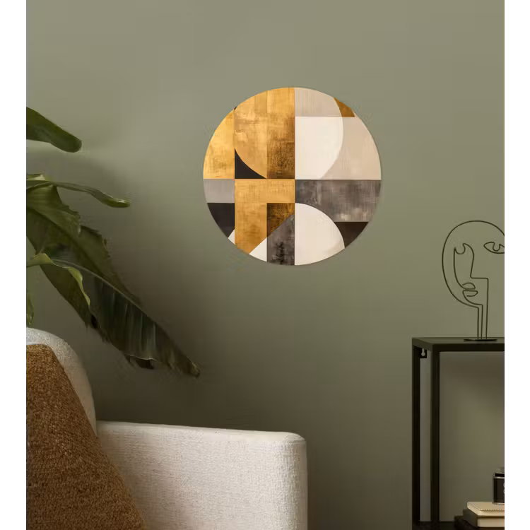 Behangcirkel - Abstract - Goud - Grijs - Vormen - Geometrisch — 3