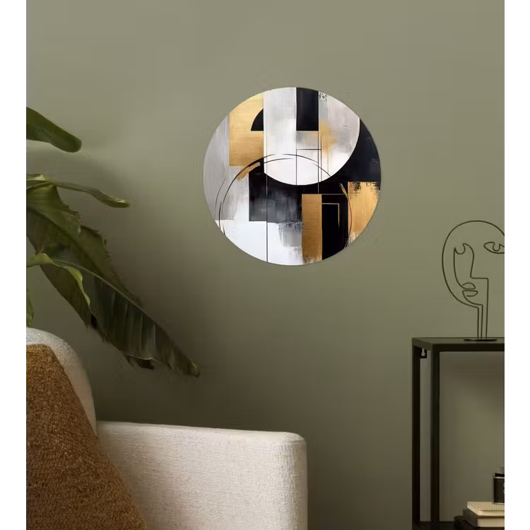 Behangcirkel - Abstract - Goud - Zilver - Vormen - Aesthetic — 3