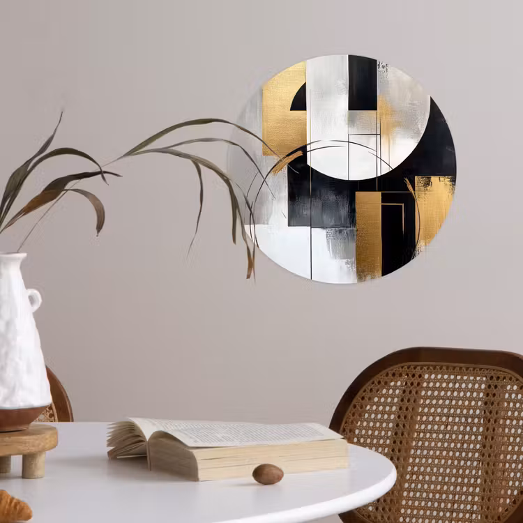 Behangcirkel - Abstract - Goud - Zilver - Vormen - Aesthetic — 4
