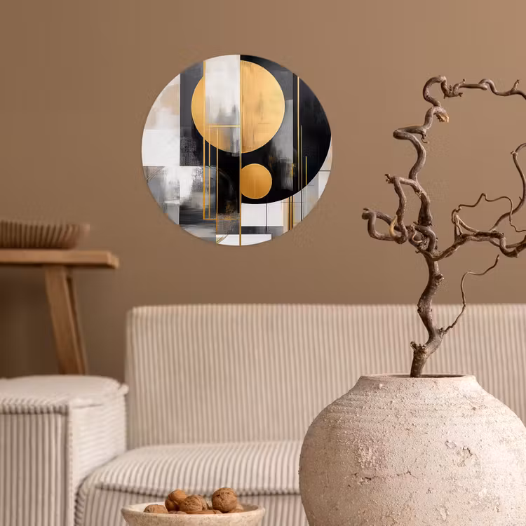 Behangcirkel - Abstract - Goud - Zilver - Vormen - Aesthetic - Modern — 2