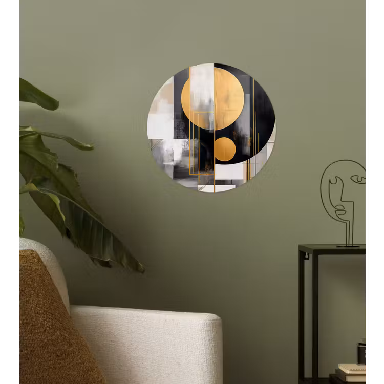 Behangcirkel - Abstract - Goud - Zilver - Vormen - Aesthetic - Modern — 3