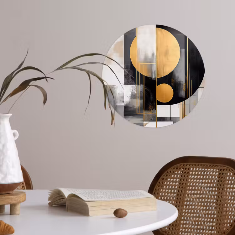 Behangcirkel - Abstract - Goud - Zilver - Vormen - Aesthetic - Modern — 4