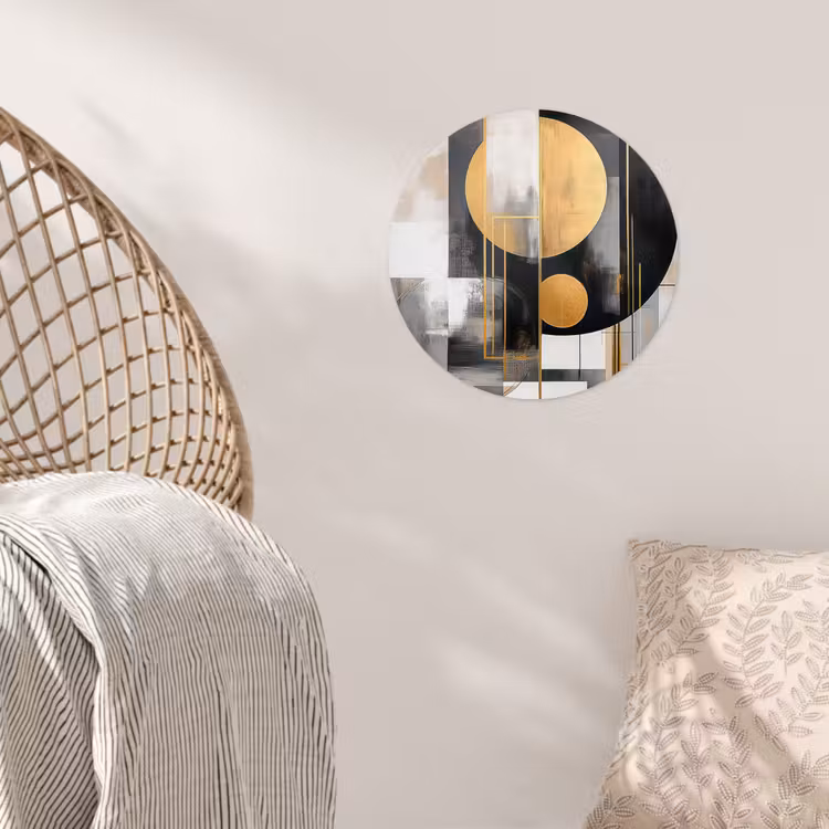 Behangcirkel - Abstract - Goud - Zilver - Vormen - Aesthetic - Modern — 5