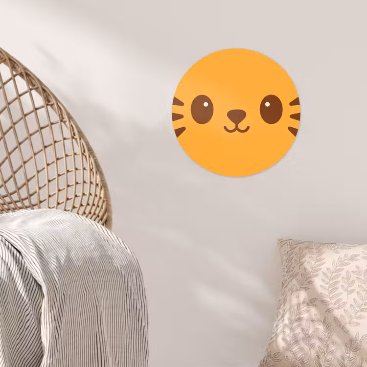 Behangcirkel - Kat - Simplistisch - Oranje - Vrolijk — 5