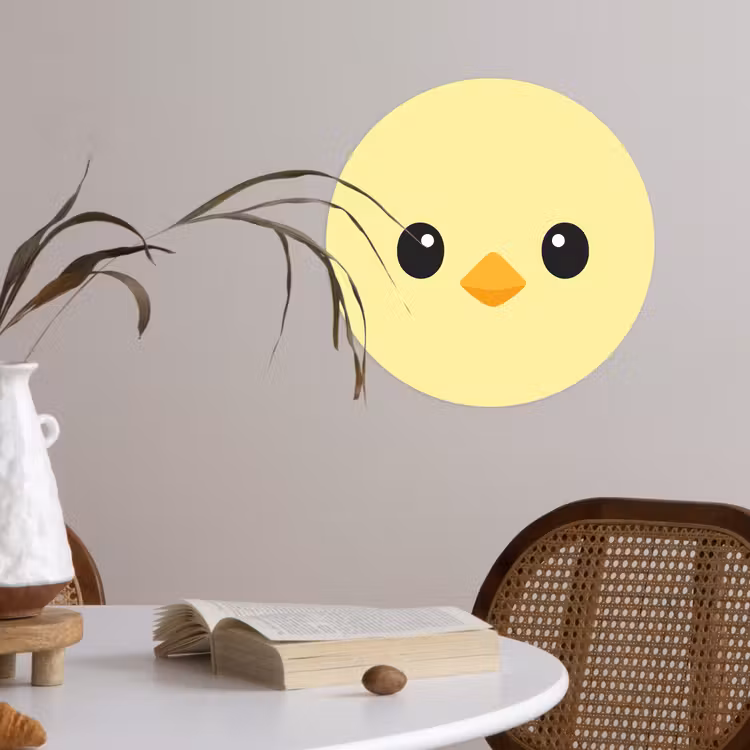 Behangcirkel - Kuiken - Vrolijk - Geel - Minimalistisch — 4
