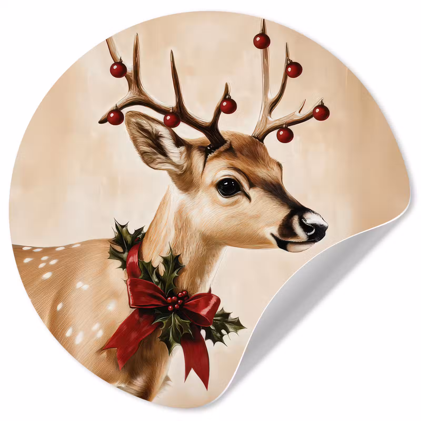 Behangcirkel - Gewei - Kerst - Rendier - Rood — 1