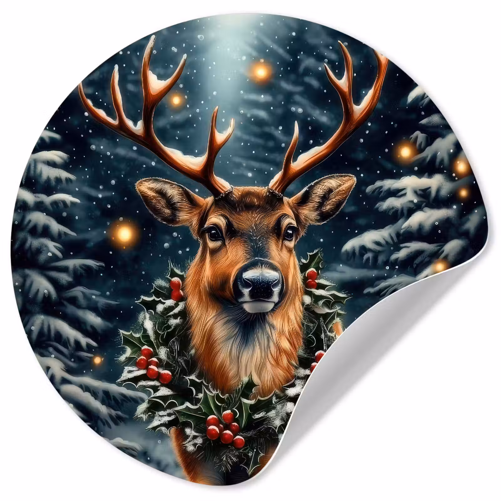Behangcirkel - Kerst - Magie - Bos - Kleurrijk — 1