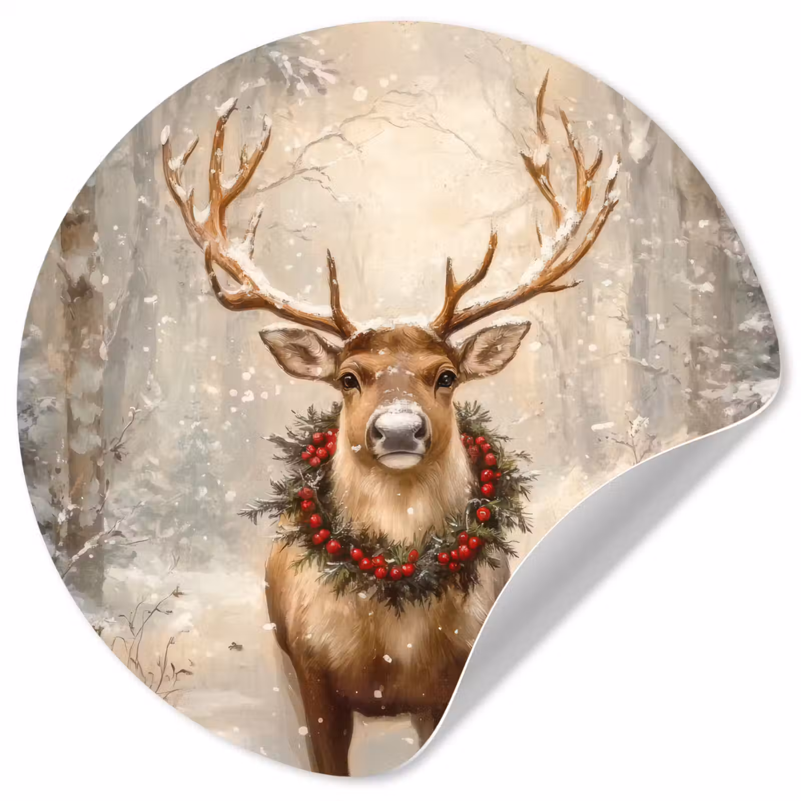 Behangcirkel - Kerst - Rendier - Winter - Krans — 1