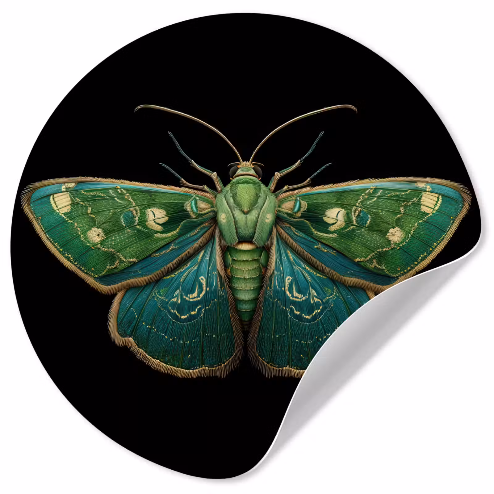 Behangcirkel - Mot - Levendig - Groen — 1