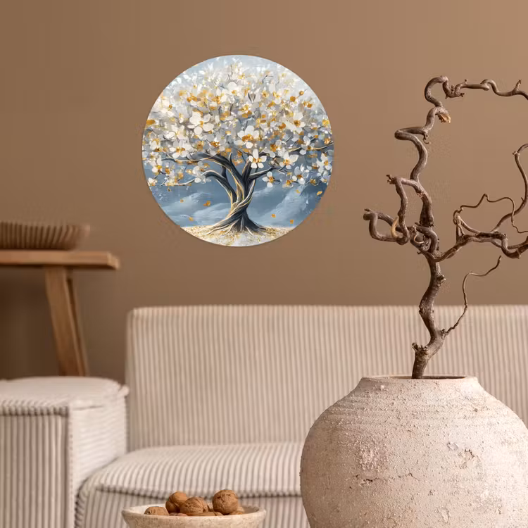 Behangcirkel - Boom - Winter - Levensboom - Modern - Goud — 2