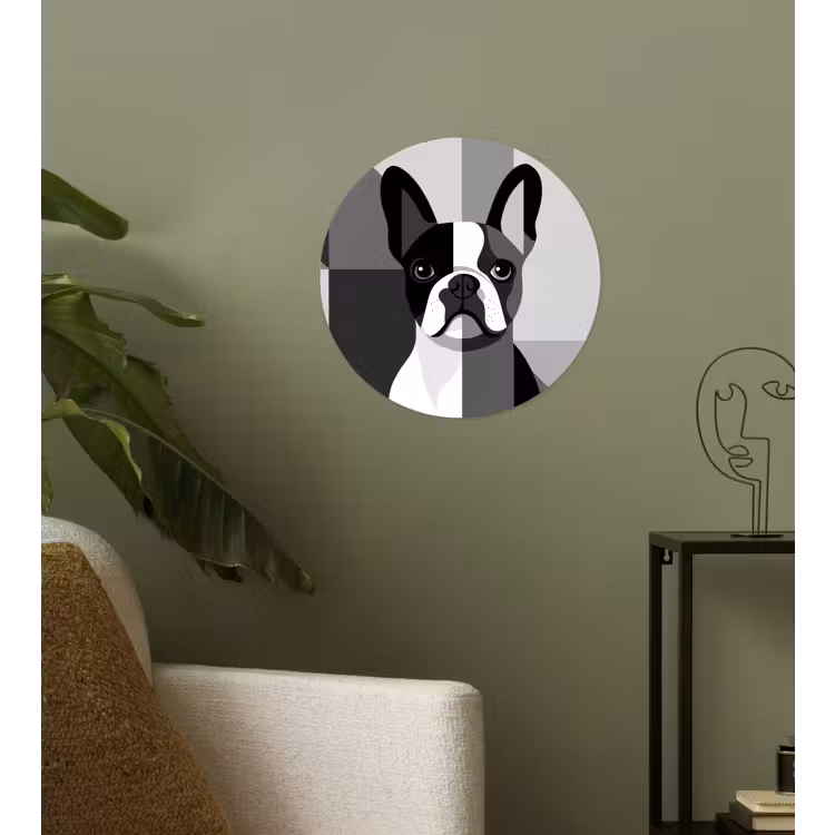 Behangcirkel - Buldog - Zwart - Abstract - Vlakken — 3