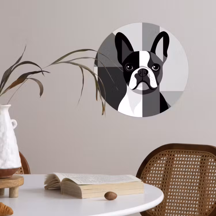 Behangcirkel - Buldog - Zwart - Abstract - Vlakken — 4