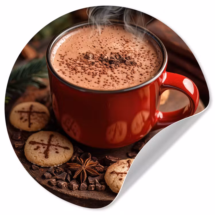 Behangcirkel - Chocolademelk - Mok - Winter - Kerst - Gezelligheid — 1