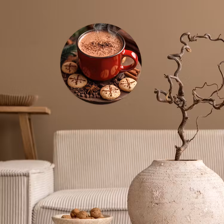 Behangcirkel - Chocolademelk - Mok - Winter - Kerst - Gezelligheid — 2