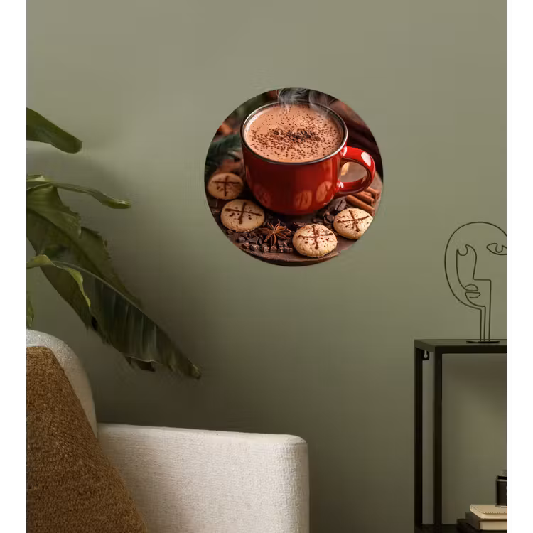 Behangcirkel - Chocolademelk - Mok - Winter - Kerst - Gezelligheid — 3