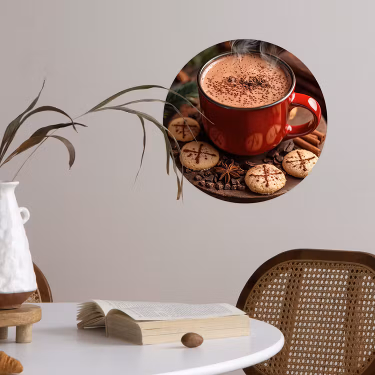 Behangcirkel - Chocolademelk - Mok - Winter - Kerst - Gezelligheid — 4