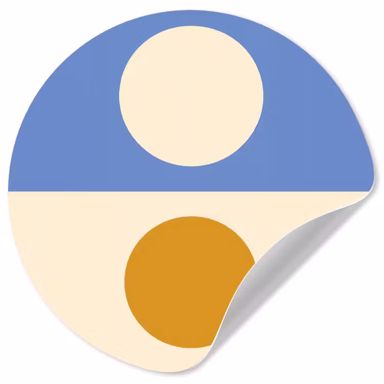 Behangcirkel - Cirkels - Symmetrisch - Wit - Blauw- Geel — 1
