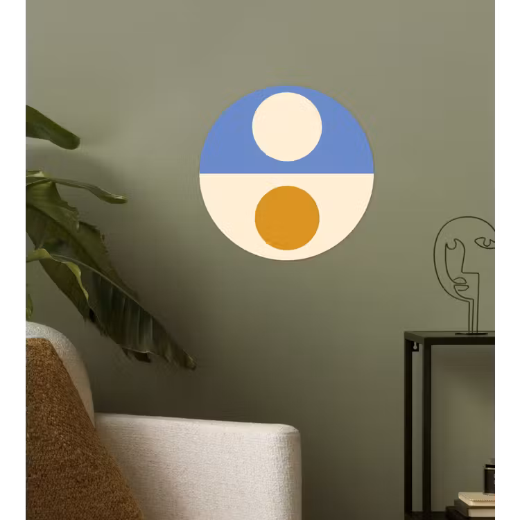 Behangcirkel - Cirkels - Symmetrisch - Wit - Blauw- Geel — 3