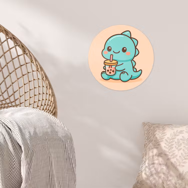 Behangcirkel - Dino - Boba - kawaii - Oranje — 5