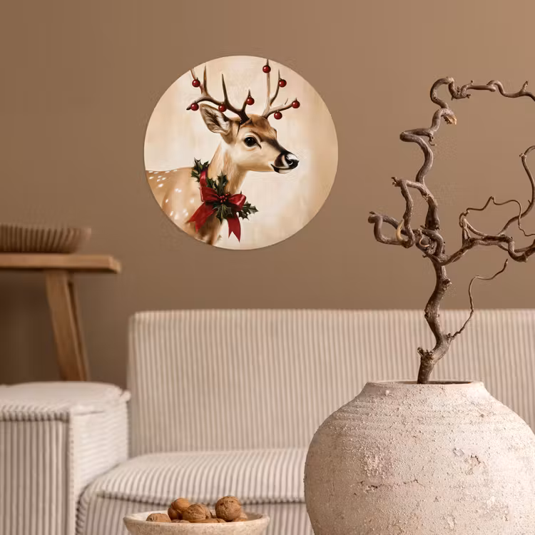 Behangcirkel - Gewei - Kerst - Rendier - Rood — 2