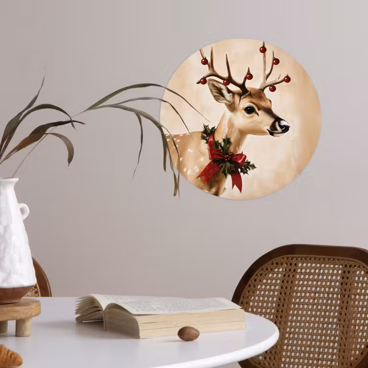 Behangcirkel - Gewei - Kerst - Rendier - Rood — 4