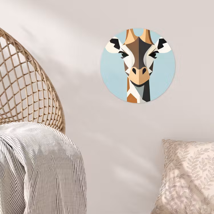 Behangcirkel - Giraffe - Illustratie - Bruin - Minimalistisch — 5