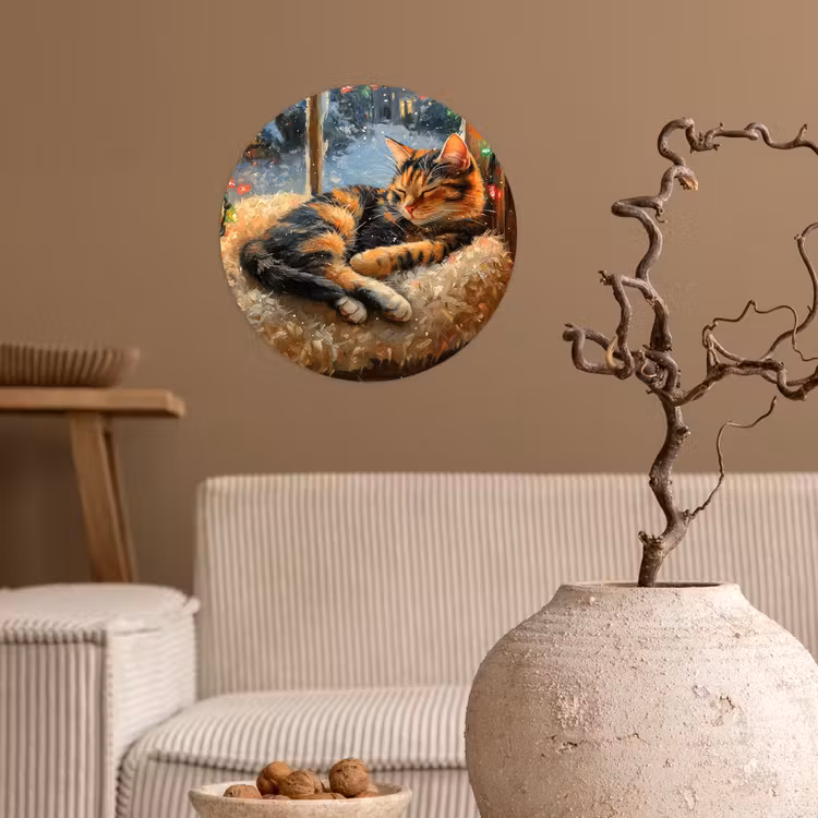 Behangcirkel - Kat - Kerst - Winter - Dier — 2