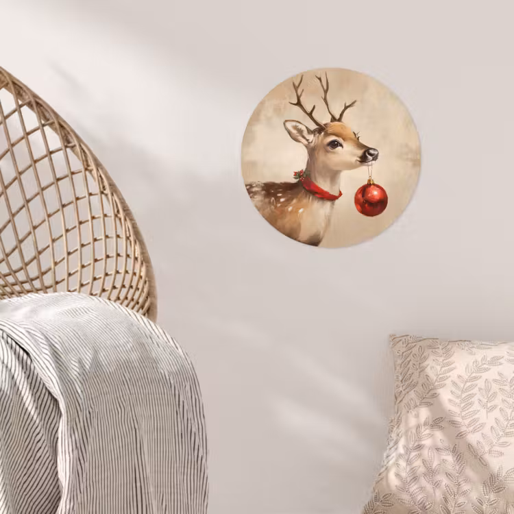 Behangcirkel - Kerst - Hert - Gewei - Kerstbal - Rendier — 5