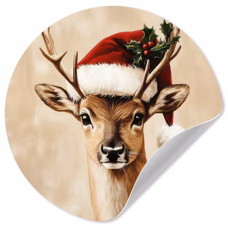 Behangcirkel - Kerst - Hert - Gewei - Rood — 1