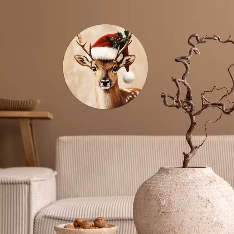Behangcirkel - Kerst - Hert - Gewei - Rood — 2