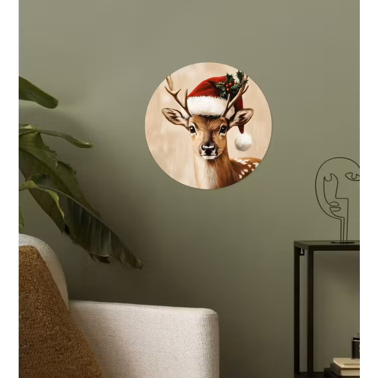 Behangcirkel - Kerst - Hert - Gewei - Rood — 3