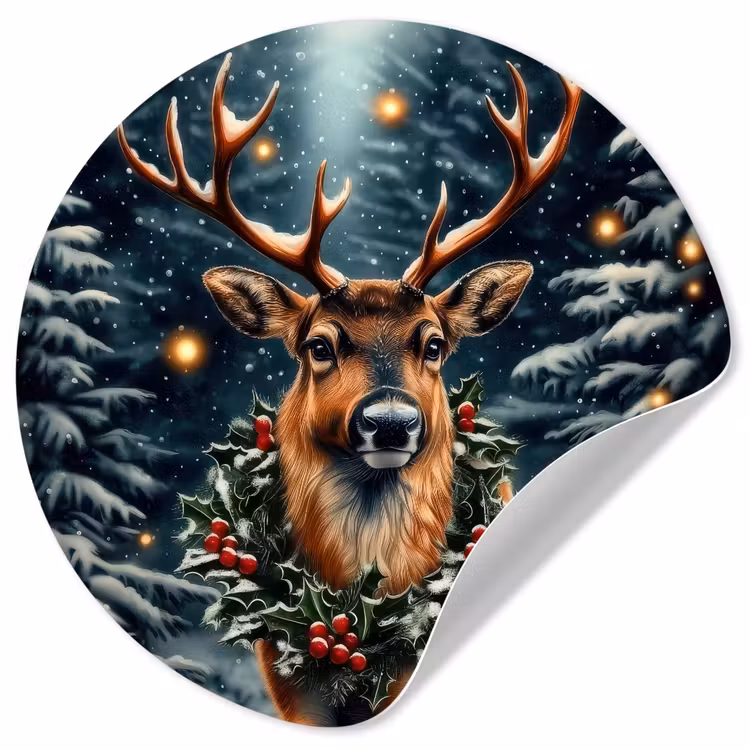 Behangcirkel - Kerst - Magie - Bos - Kleurrijk — 1